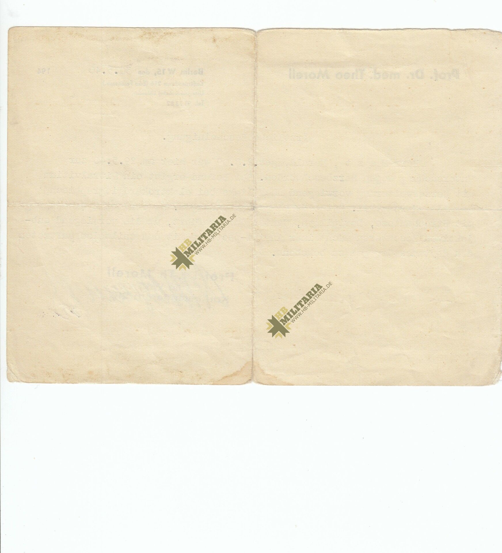Ärztliche Bescheinigung mit originaler Unterschrift von Professor Theodor Morell. - VERKAUFT- SOLD – Bild 2