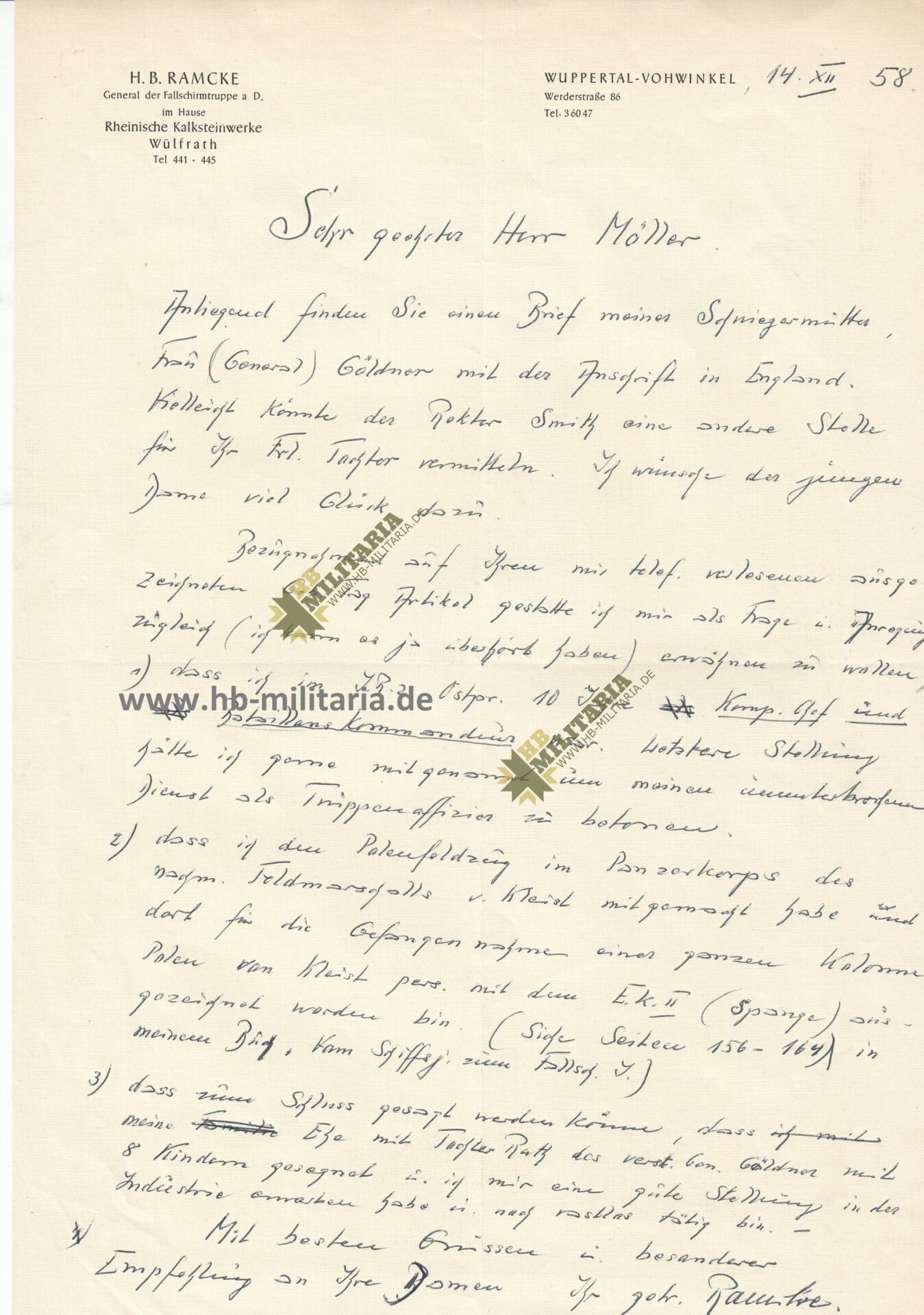 Dokumente: General der Fallschirmtruppe H. B. Ramcke – Bild 3