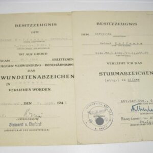 2er Urkundengruppe: 8./ Kav. Rgt./ Panzerjäger Abt. 69