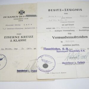 2er Urkundengruppe OU Eichenlaubträger Mortimer von Kessel. 20. Panzerdivision.