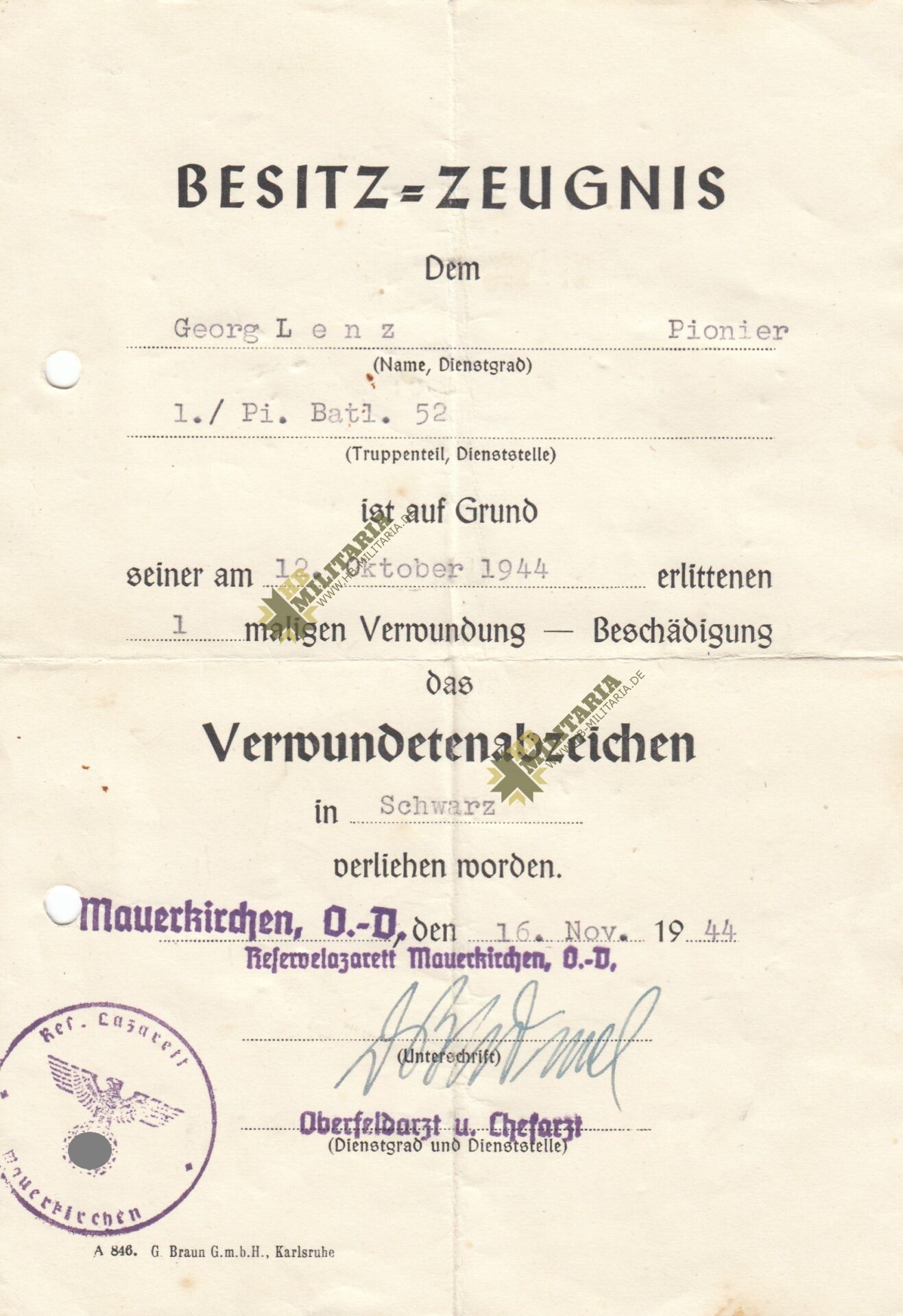 2er Urkundengruppe OU Eichenlaubträger Mortimer von Kessel. 20. Panzerdivision. – Bild 3