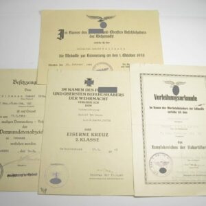 Urkunden Nachlass der Luftwaffen Flak