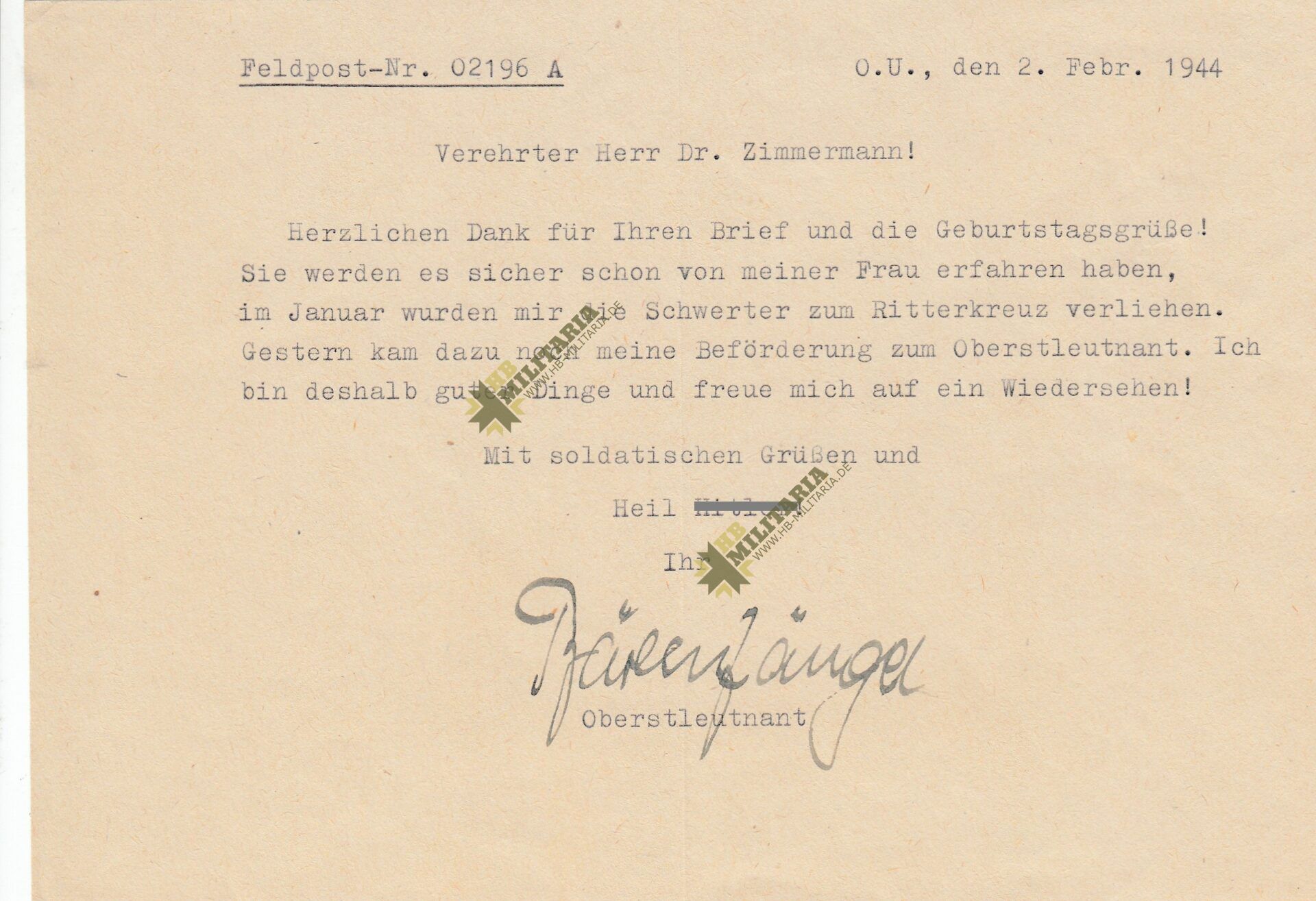 Bärenfänger Erich Dankschreiben und Foto mit OU. – Bild 2