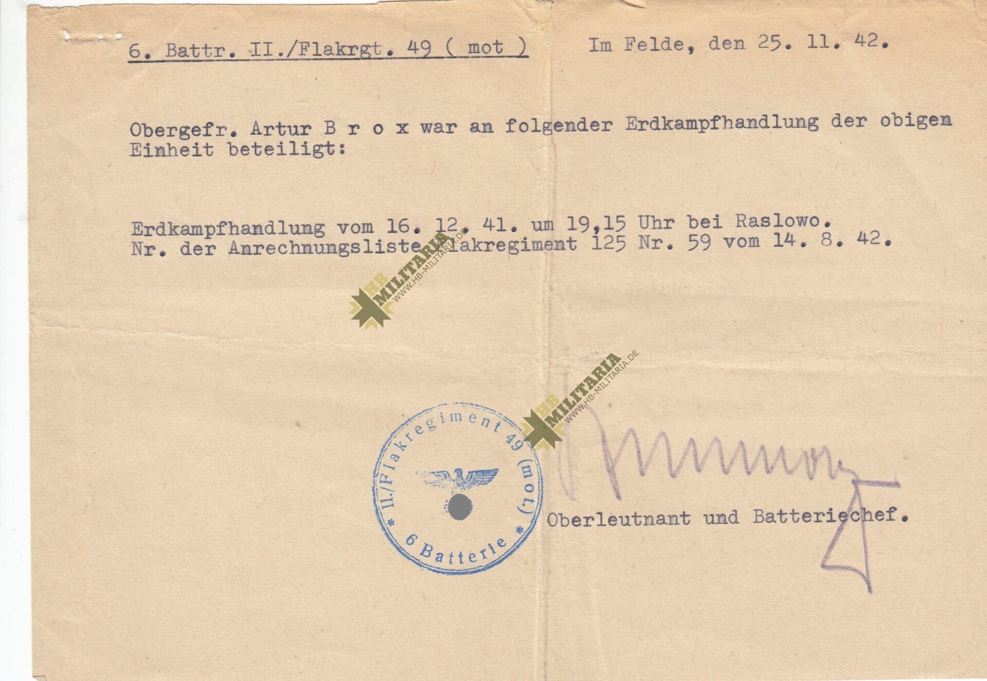 Dokumentennachlass eines Obergefreiten im Flak-Regiment 49 – Bild 4